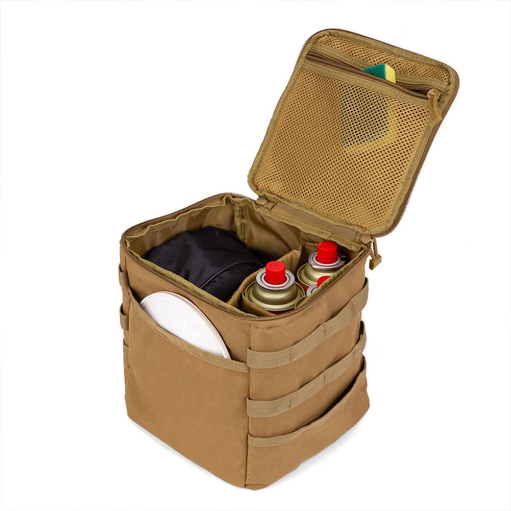 Outdoor Tactical Tool Bag Camping Gas Tank Storage Bag Large Ground Nail Gas Canister Picnic Cookware Multifunction Kit Bag gas tank storage bag camping storage bag camping cookware bag