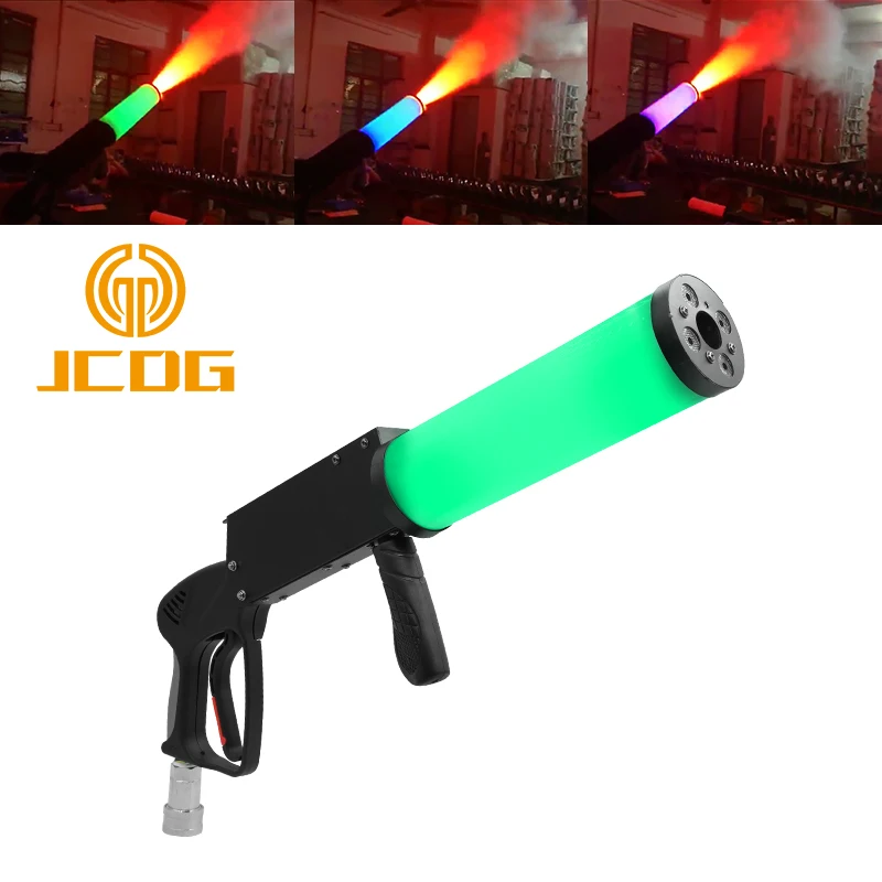 JCDG Prop Performance Handheld Led Co2 Gun Cryo Co2 Jet Machine Pistol Luminous Stage Gun CO2 Smoke DJ Nightclub Supplies Party