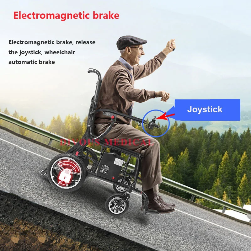 High Quality Carbon Fiber Ultralight Electric Disabled Wheelchair Elderly Folding Power Adult Wheel Chair