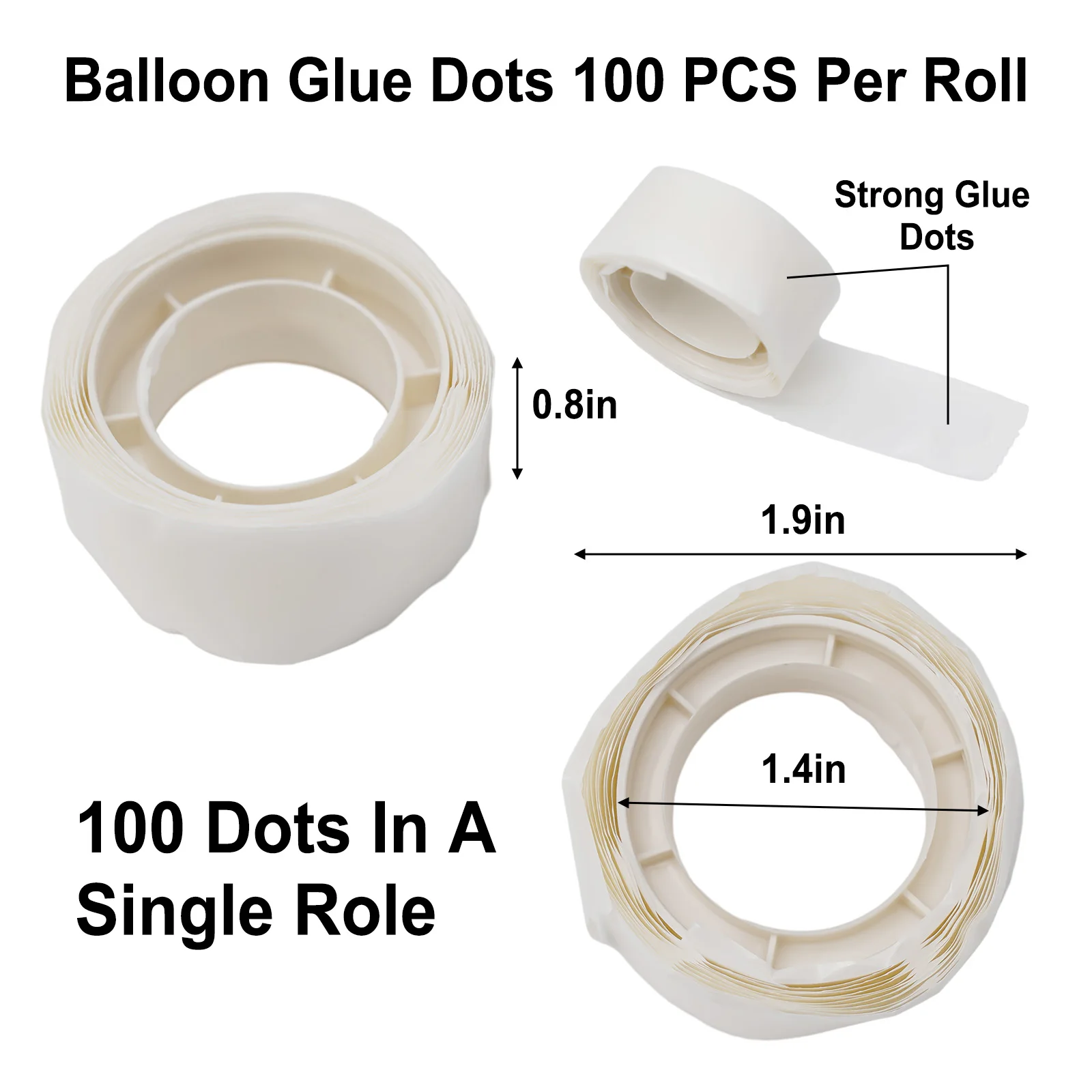 

100 Double-sided Adhesive Dots Transparent Packaging Balloon Adhesive Tape Glue Dispensing Diy Wedding Birthday Party Decor.