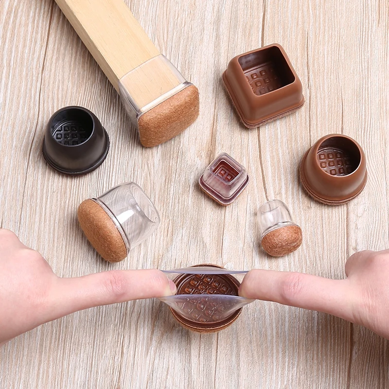 Upgraded Chair Leg Protector Covers Pads For Hardwood Furniture Floor Protectors Caps Sock Round Square Feet Protection Non Slip