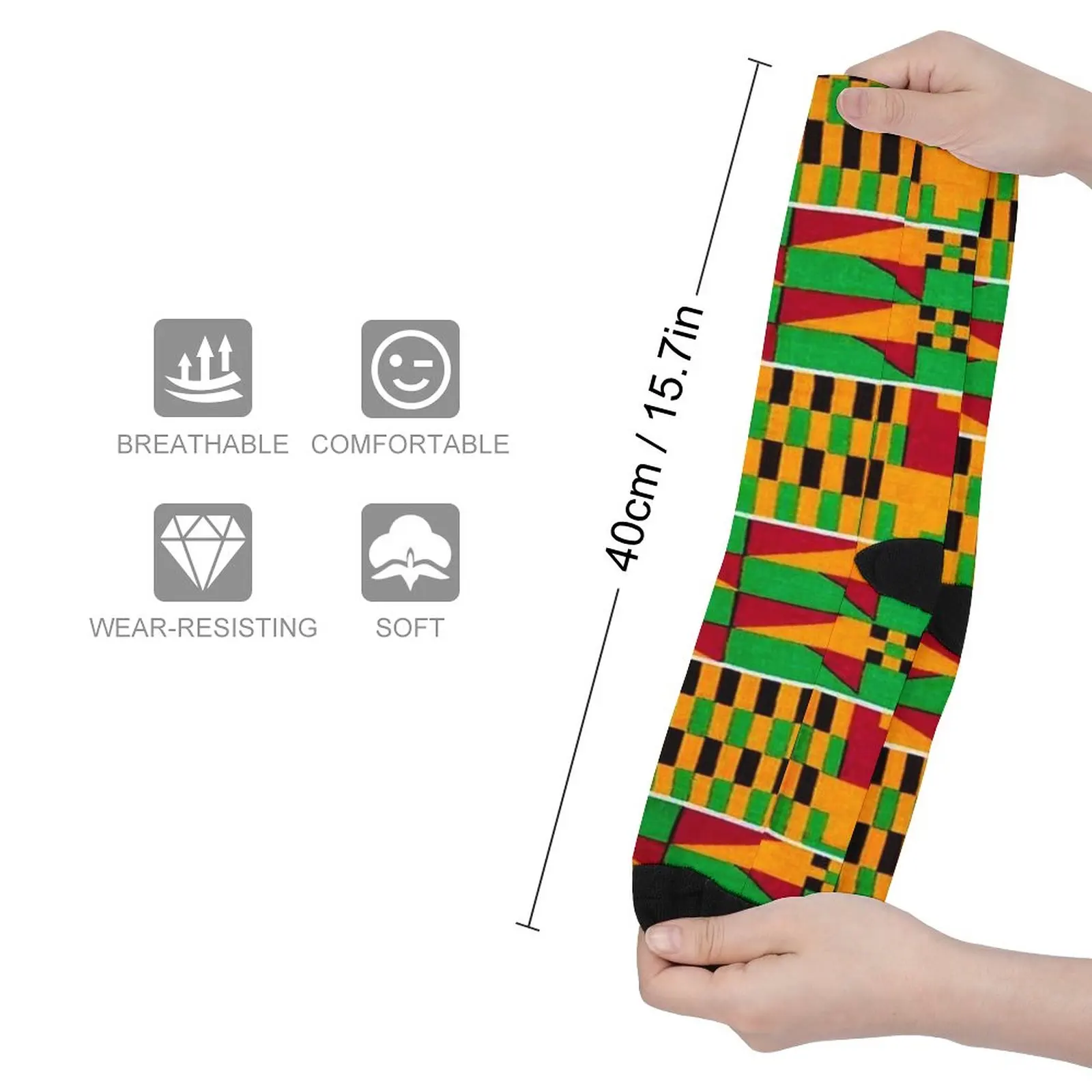 Kente African Print Pattern Socks Funny socks man hip hop Women's socks Men gift
