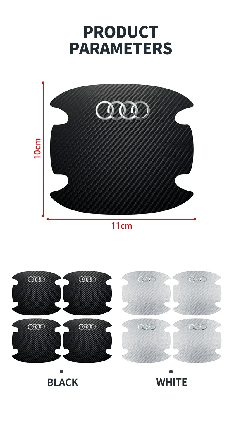 4 шт., наклейка на дверь автомобиля, защита от царапин, защитная ...