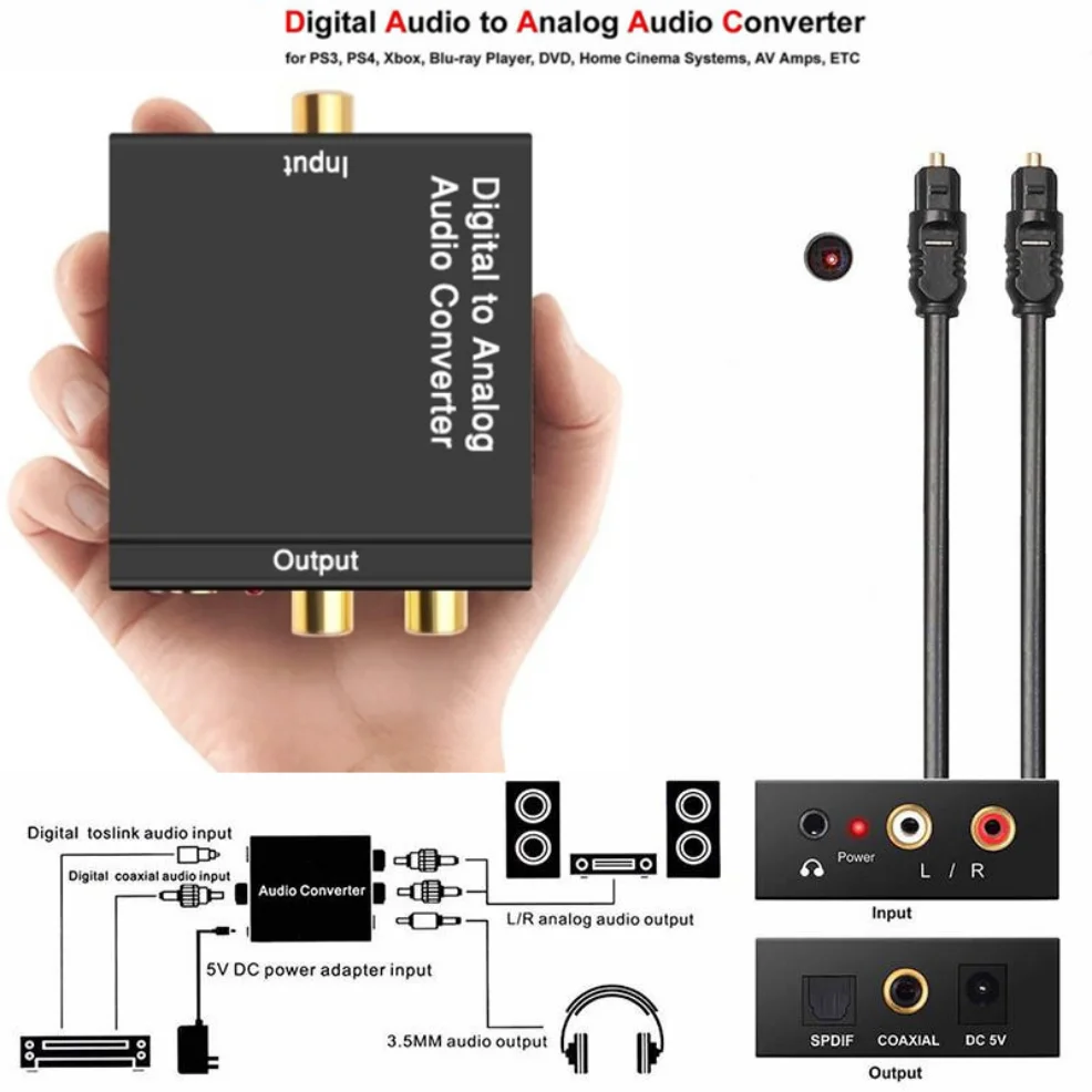 thumbnail image 2 of 3.5mm To SPDIF Converter Analog To Digital Sound Adapter For Enhances 2 of 14