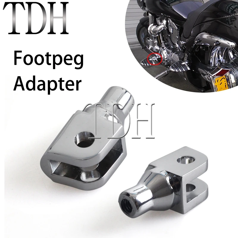 Footpeg Adapter 1 Pair Motorcycle Chrome Footpeg Adjuster Footrest Adapter For Honda ...