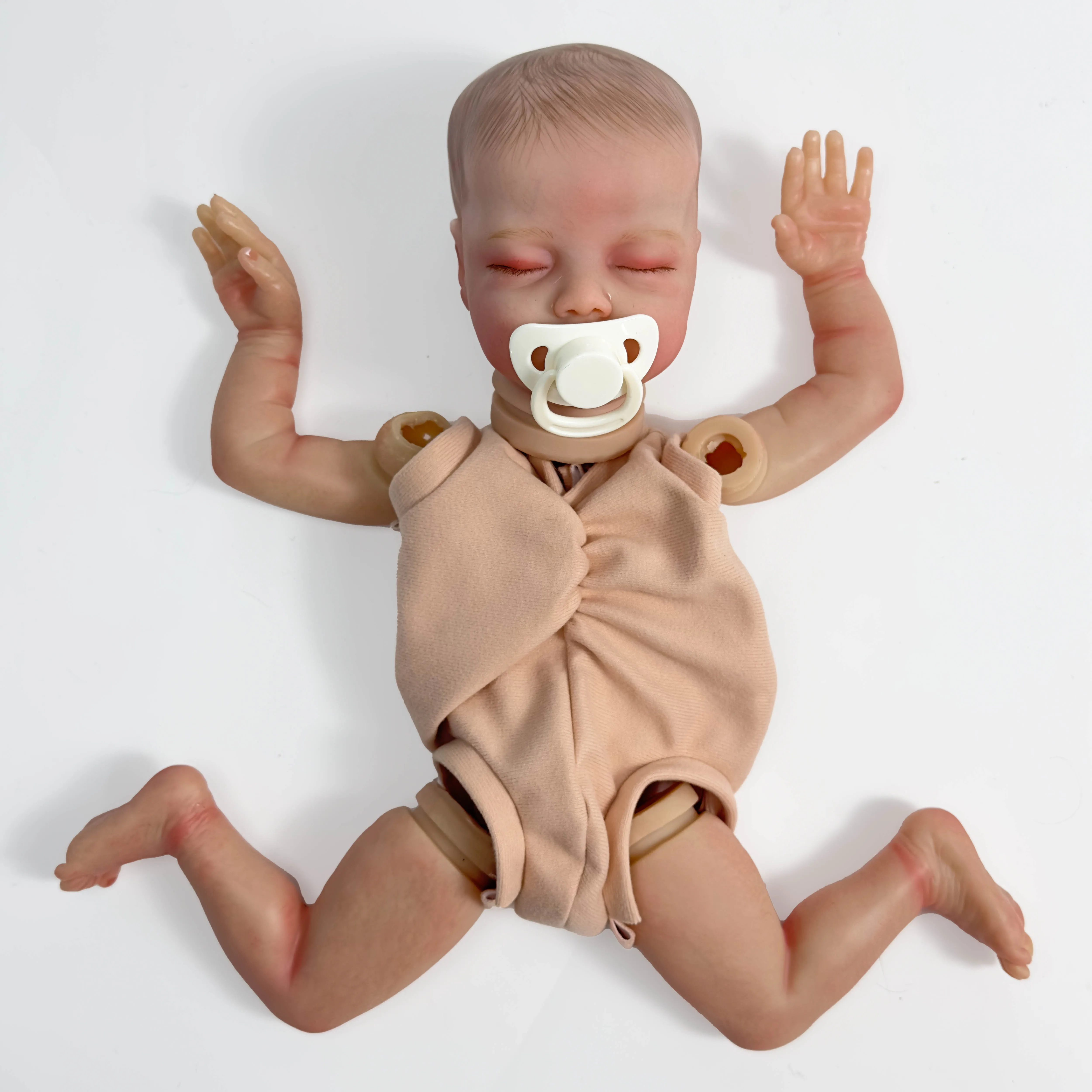 

NPK 18inches Already Painted Sleeping Bebe Deliah Doll Kits Reborn Doll Unassembly DIY Reborn Doll Kit Gift for Children