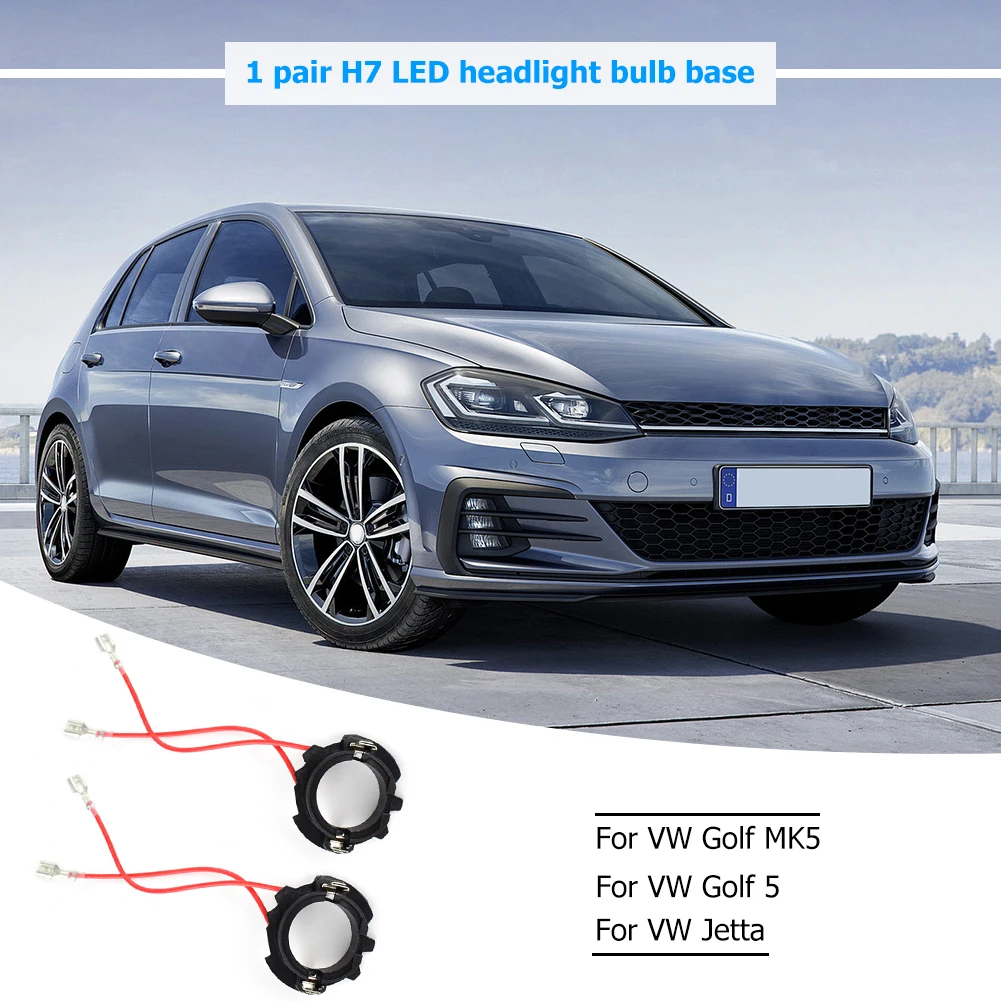 1 Pair H7 LED Headlight Bulb Base Adapters Holders Retainers for Golf 5 MK5 Lamp Base Headlight Accessories