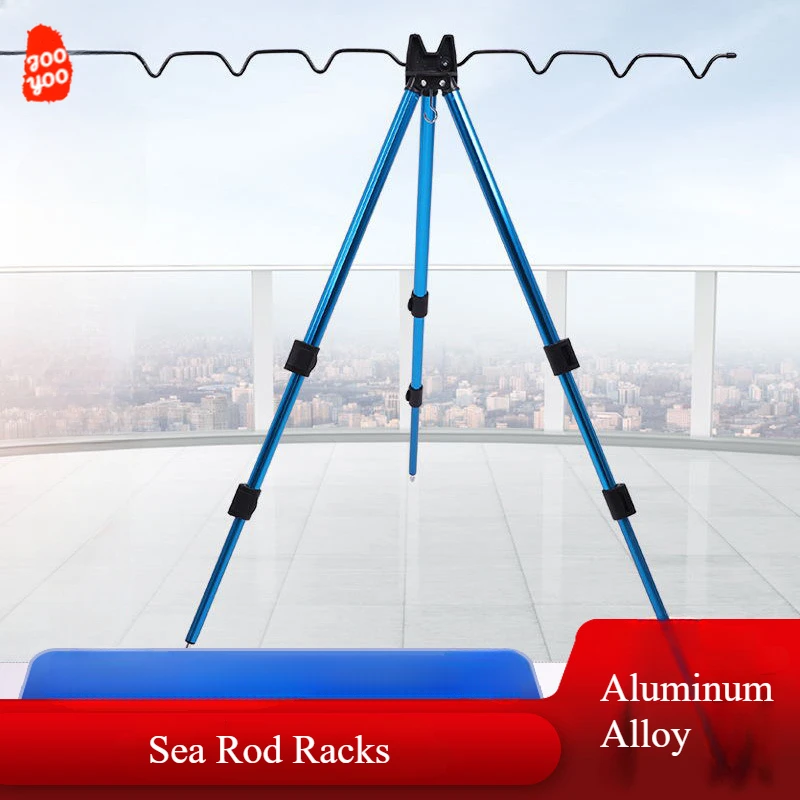 1PC Fishing Sea Rod Bracket Aluminum Alloy Ground Insertion Triangular Bracket Long-throw Telescopic Throwing Fishing Tools fishing rod bracket fishing rod support fishing rod rest fishing rod holder