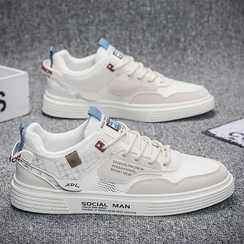 남성 캐주얼 레이스 업 통기성 메쉬 플랫 신발, 청소년 학생 학교 신발, 패션 스케이트 스니커즈 Best5 남성 캐주얼 레이스 업 통기성 메쉬 플랫 신발, 청소년 학생 학교 신발, 패션 스케이트 스니커즈 Best5