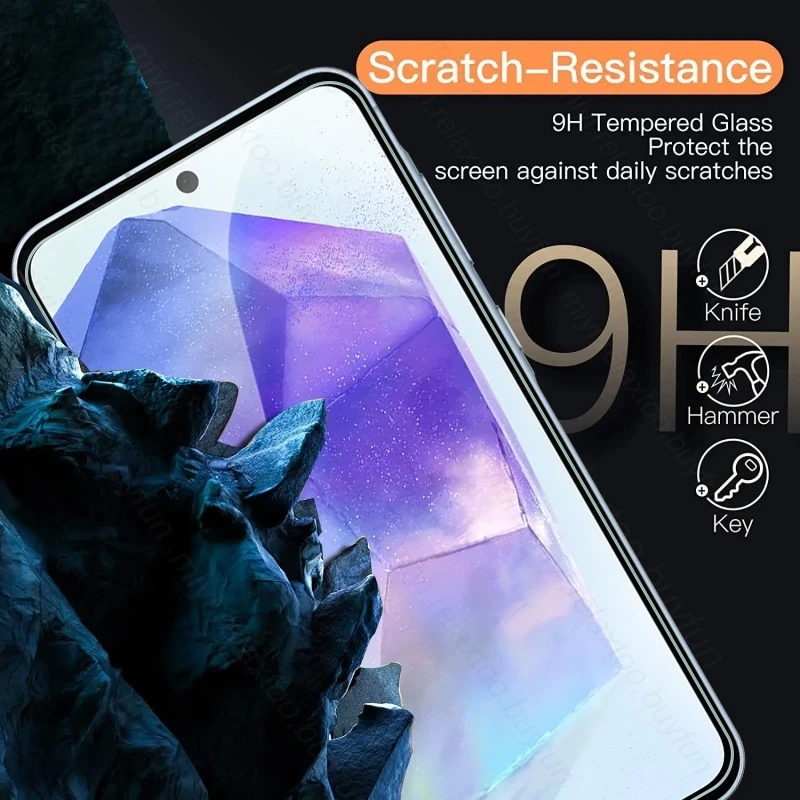5Pcs HD 9H Tempered Glass Screen Protectors for Samsung Galaxy A55 5G Case phone protector cover phone case screen protector tempered glass