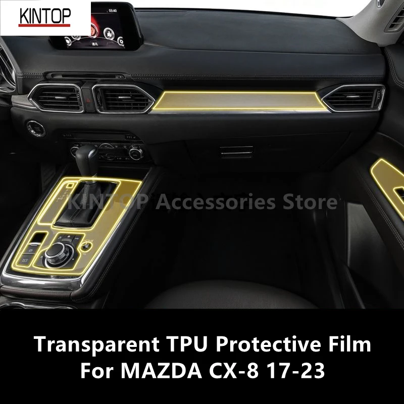 For MAZDA CX-8 17-23 Car Interior Center Console Transparent TPU Protective Film Anti-scratch Repair Film Accessories Refit for mazda 3 6 atenza cx 4 cx 5 gear panel transparent tpu protective film anti scratch repair film accessories refit