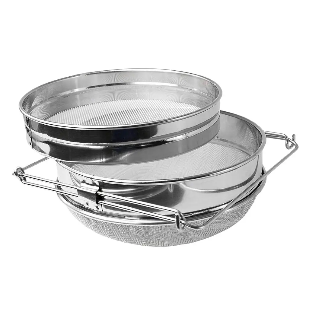 Beekeeping Tools Stainless Steel Double Sieve Honey Strainer with Extendable Arms