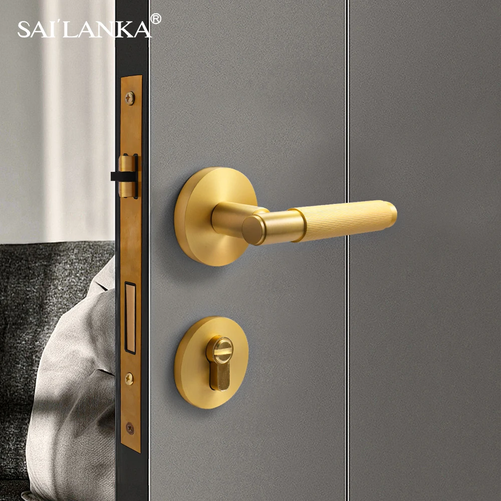 Image showcasing SAILANKA-Modern-Apartment-Door-Lock-Security-Door-Locks-Bedroom-Mute ...