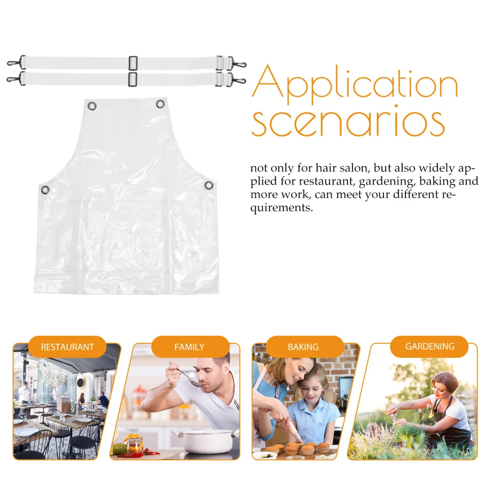 1pc Transparent TPU Apron Barber Apron Salon Hair Styling Wraps Hair