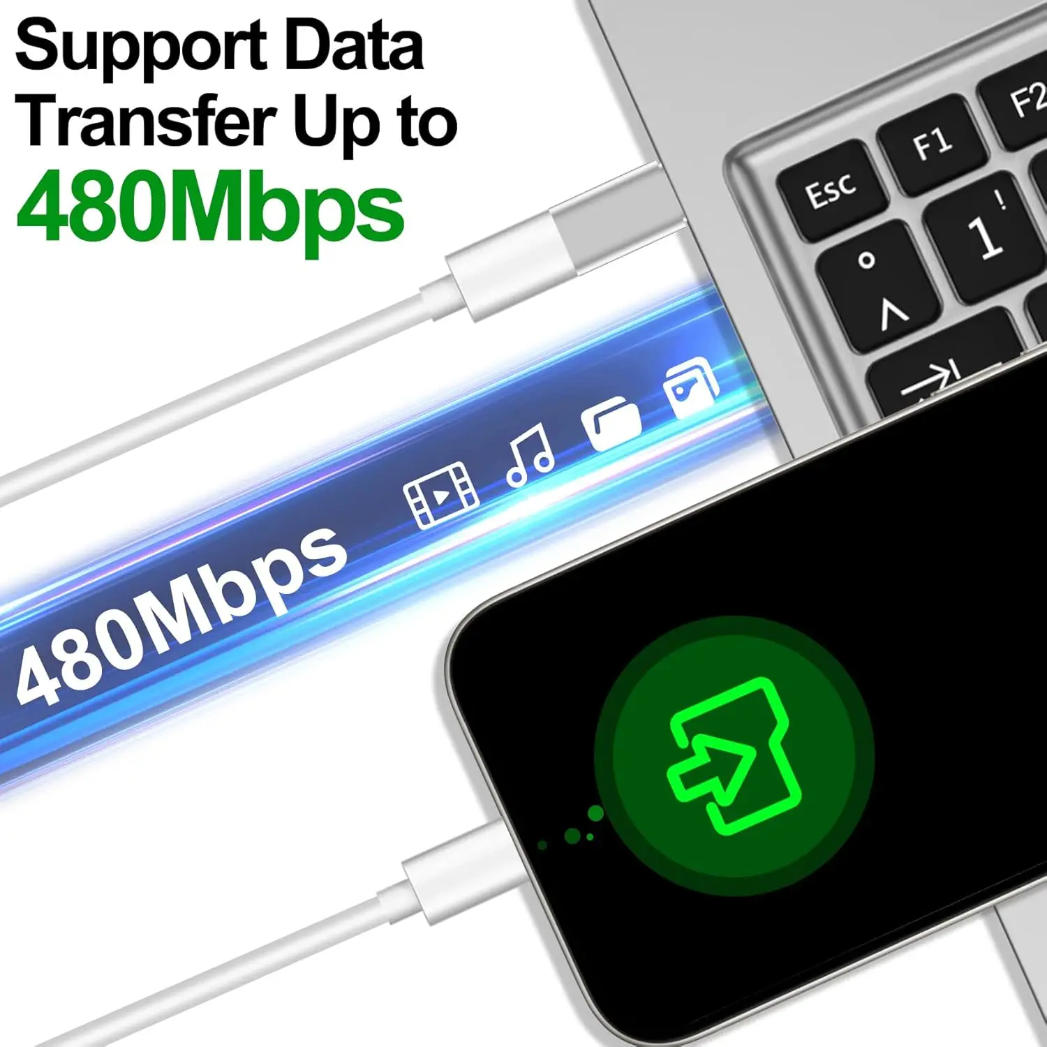 아이폰 16/15 시리즈, iOS 삼성용 라이트닝 to USB C 어댑터 2개입, 충전 및 데이터 동기화 타입 C 커넥터, 젠더 체인저