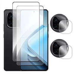 Enhanced Screen Protector for Vivo and IQOO Smartphones, Tempered Glass with Camera Lens Protection (2 Glass and 2 Lens)