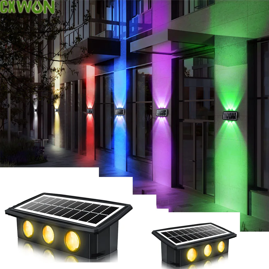 Solar Power Decorative Lights Super Bright Garden Step Stair Lamp Outdoor Waterproof LED Solar Wall Washer Light RGB White/Warm