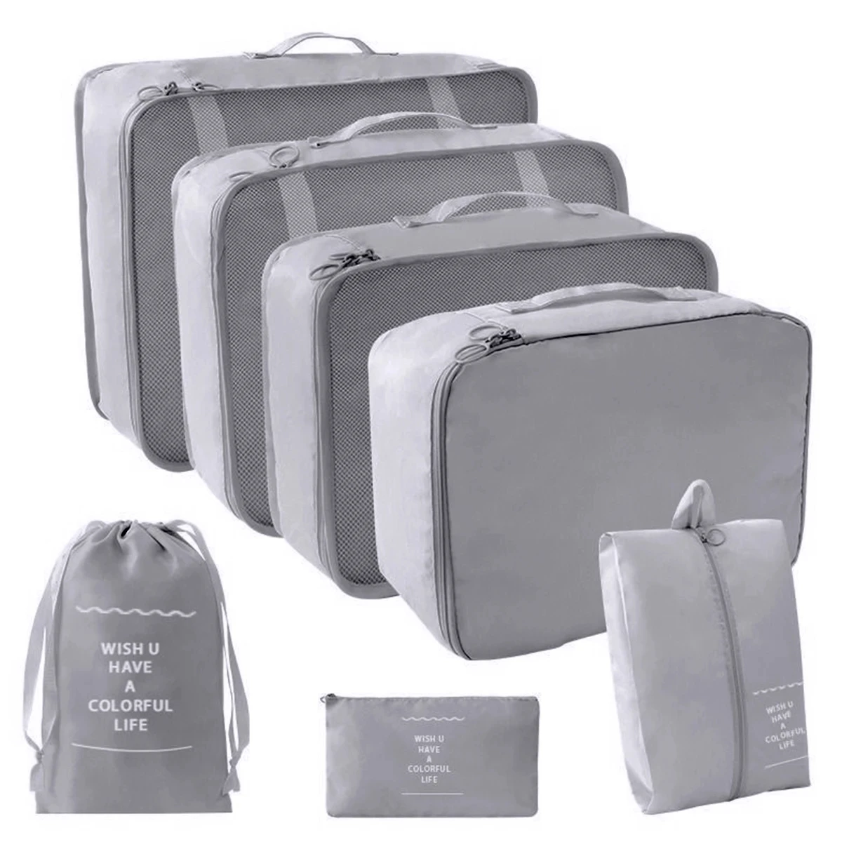 7 Pcs Set Travel Organizer Storage Bags Suitcase Packing Cubes Set Cases Portable Luggage Clothes Shoe Tidy Pouch Folding.-zmt 4