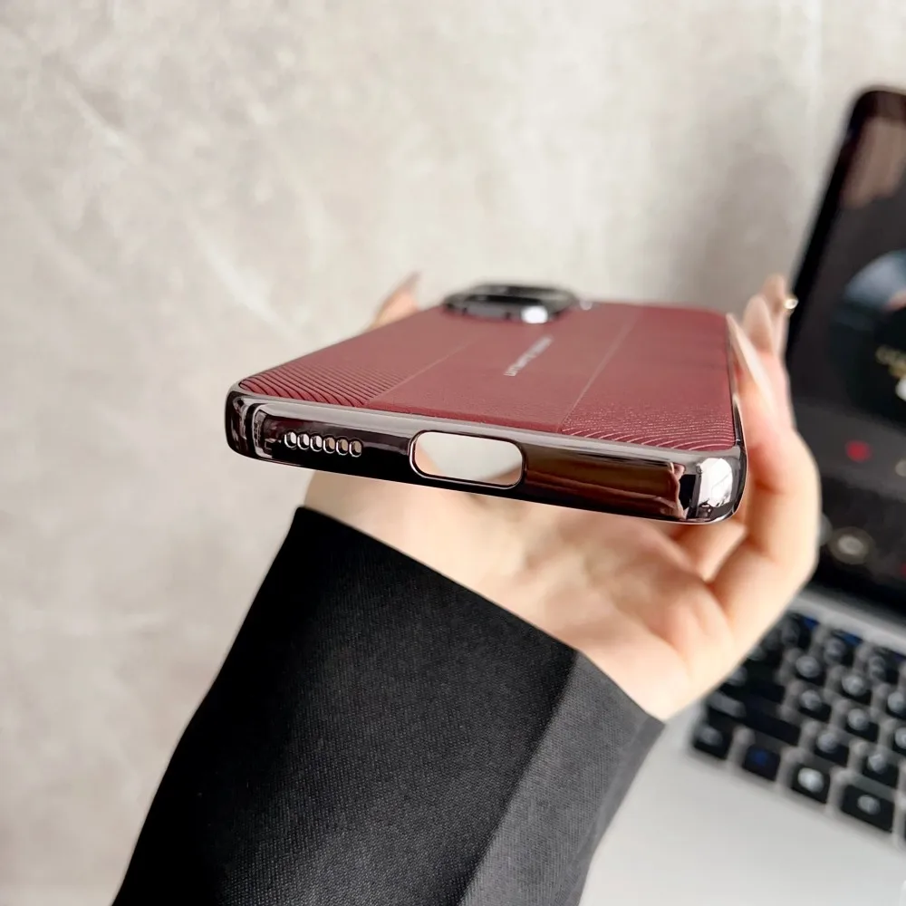 Luxury Plating Hard PU Protective Back Cover Case - Full Cover Shell