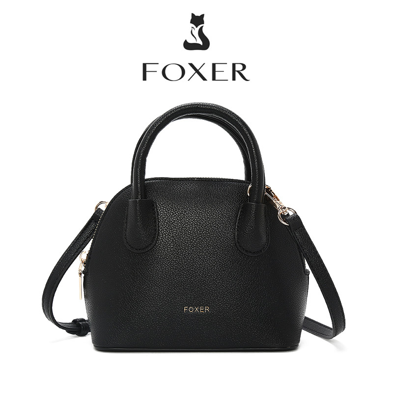 FOXER PU Women Solid Top-handle Bag 2025 New Summer Lady Luxury Design Shoulder Crossbody Purse Saddle Bag Gift for Girlfriend