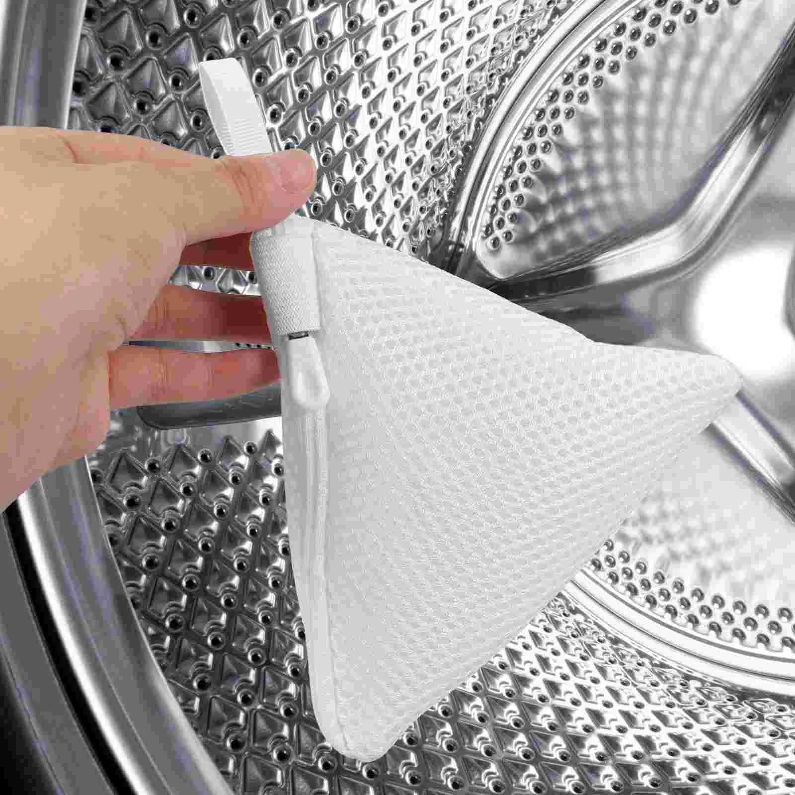 3 Pcs Laundry Shoe Bag Washing Machine Mesh Storage Bags with Zipper Lingerie Metal Travel