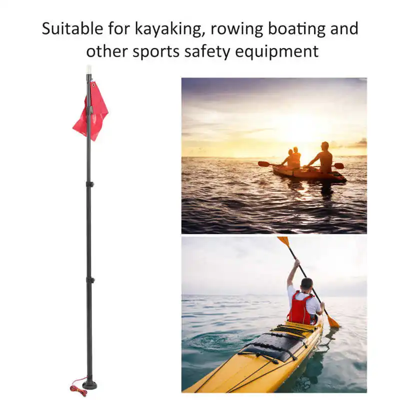 KayakFlagAluminumFlagpoleNylonDIYKayakSafetyFlagwithBaseKit