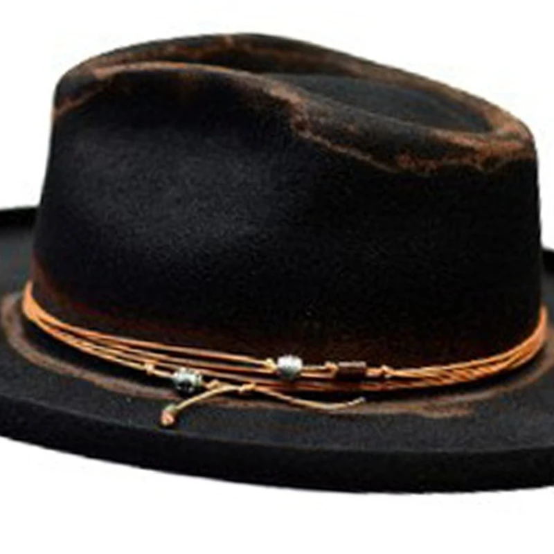 Hat for Masquerades Party Gentleman Hat Jazzs Hat with Belt Adult Carnivals Party Costume Hat Fedoras Hat