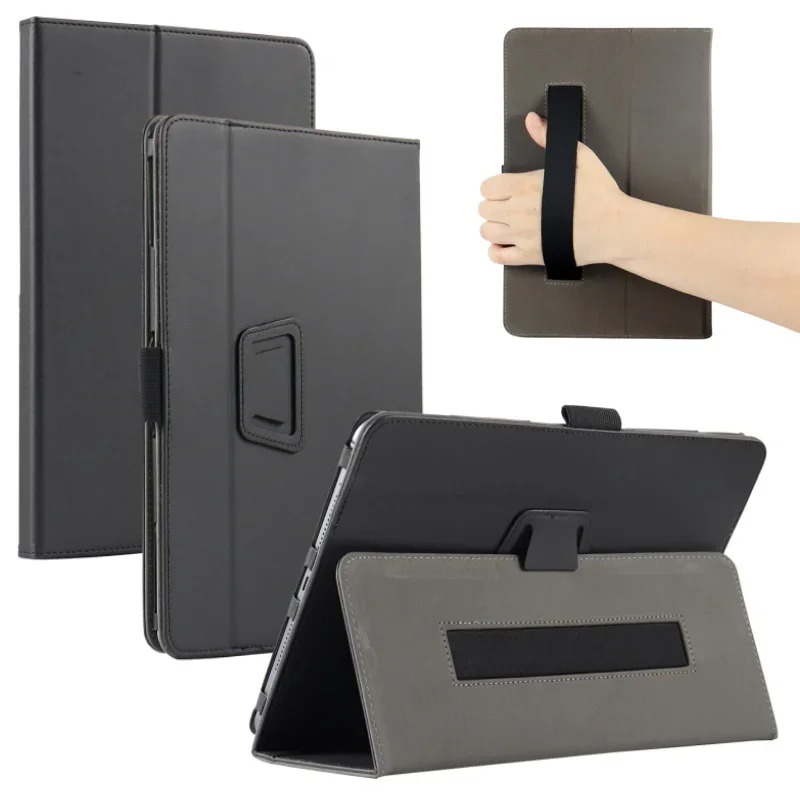 Premium PU Leather Stand Folio with Magnetic Cover and Hand Strap