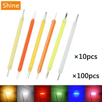 에디슨 전구 Cob LED 필라멘트 램프 부품, 백열등 액세서리, 다이오드 휴일 조명, DIY, DC3V, DC12V, 38mm, 100 개, 10 개