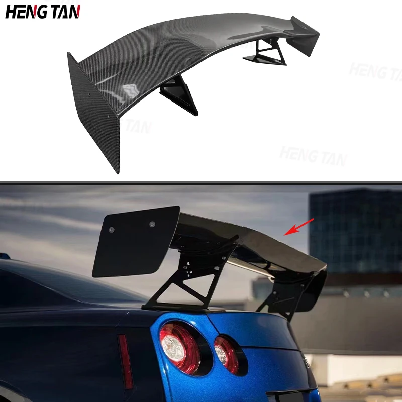 

For Nissan GTR 350Z GTR35 Carbon Fiber Car Rear Trunk Spoiler Tail fins Upgrade Parts Body Kit Rear Wing