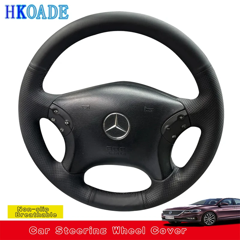 Anpassen Mikrofaser Leder DIY Auto Lenkrad Abdeckung Für Mercedes Benz W203 C-Klasse 2001-2007 Auto Innen Zubehör