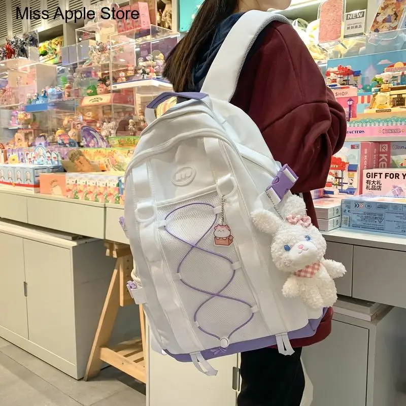 

Black Backpack Cute Travel Rucksack Fashion Teens Kawaii Bookbag Women Bag Mochila for Girls High School Schoolbag Boy