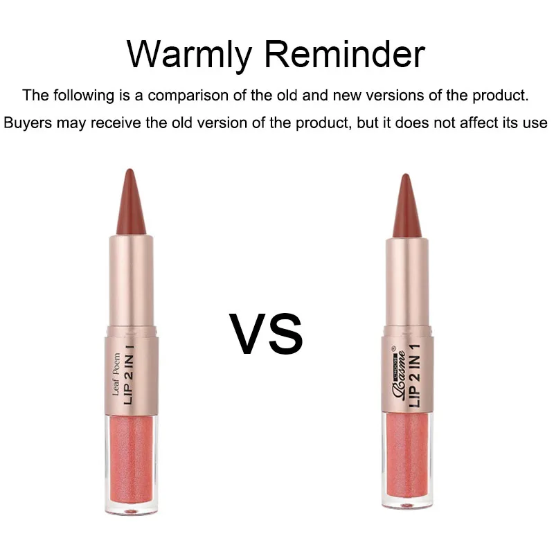 2IN1 Tapered Gradient Lipliner Pen Nude Brown Mirror Glass