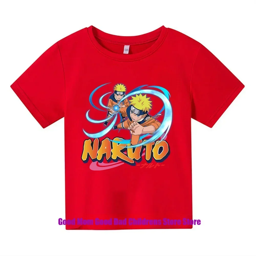 2024 New Naruto Zhu Li Naruto Summer Cool Children t shirt Leisure Pillar Man Cartoon T-shirt Boys And Girls 3-15 Years Old 4
