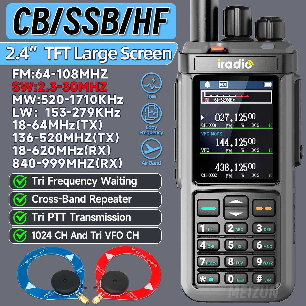 Ruby・Radio-Active New LEIXEN VV-998S 25W Dual band 144/430MHz Mobile Radio UV