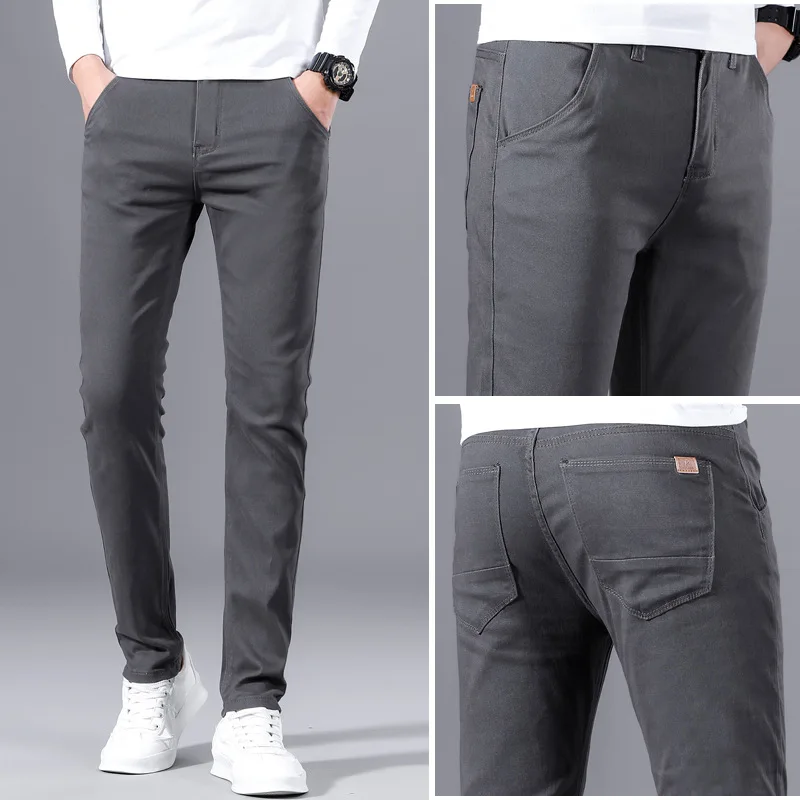 Men's Trousers Spring Autumn Casual Pants Sports Slimming New Straight Tube Small Leg Trousers 28-38 Men Pants men trousers