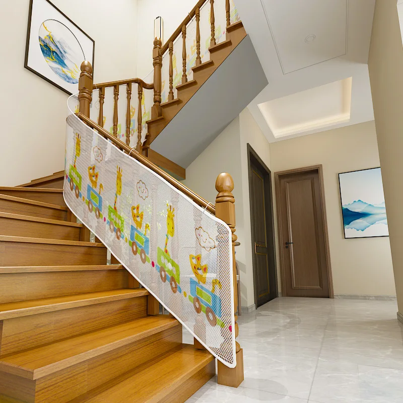 Durable Baby Safety Barrier Stair Fence Cartoon Stair Children Protection Net Child Safety Barrier Balcony Baby child safety net baby safety gate