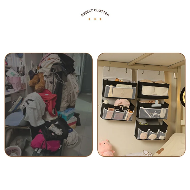 Multifunctional Dormitory Storage Bag Wardrobe Storage Bag For Store Sundries Fabric Storage Hanging Bag Behind Door 3