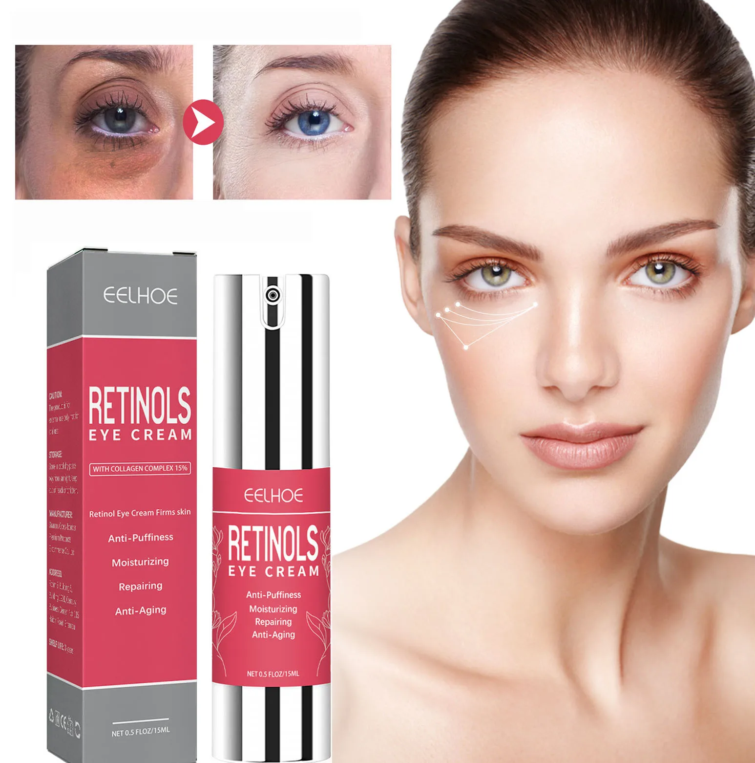 EelhoeRetinolEyeFirmingCreamAntiDarkCirclesEyeBagsAntiaging