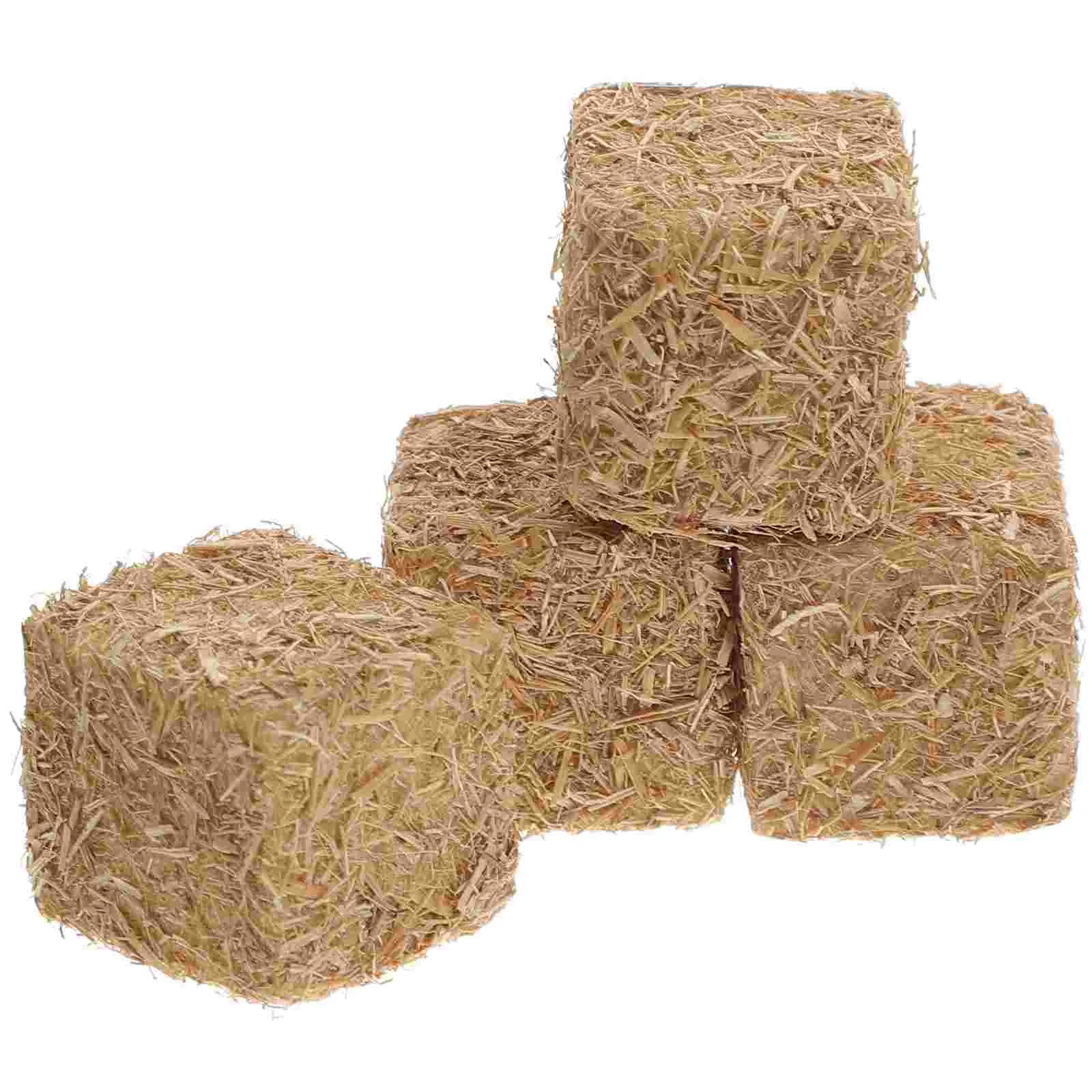 

4 Pcs Mini Haystack Artificiales Para Simulated Adorn Accessories Mini Straw Bales Wood Garden Haystack