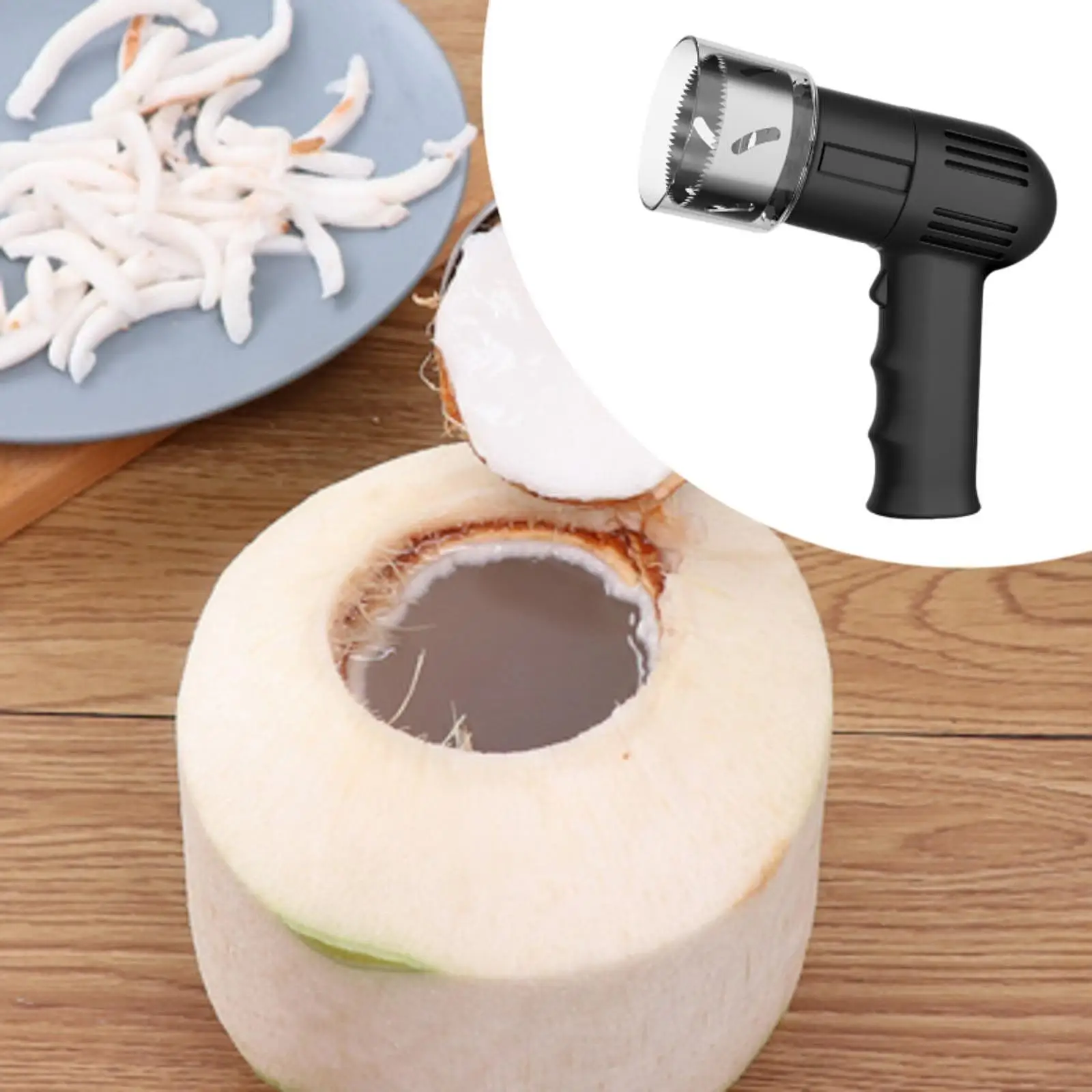 Electric Coconut Opener Stainless Steel Portable Easy to Open Coconut Hole Opener for Shop Coconut Water Juice Home Kitchen