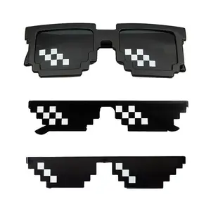 Забавные солнцезащитные очки Thug Life пиксельные забавные оригинальные костюмы женские мужские винтажные пиксельные черные мозаичные солнцезащитные очки крутые забавные очки