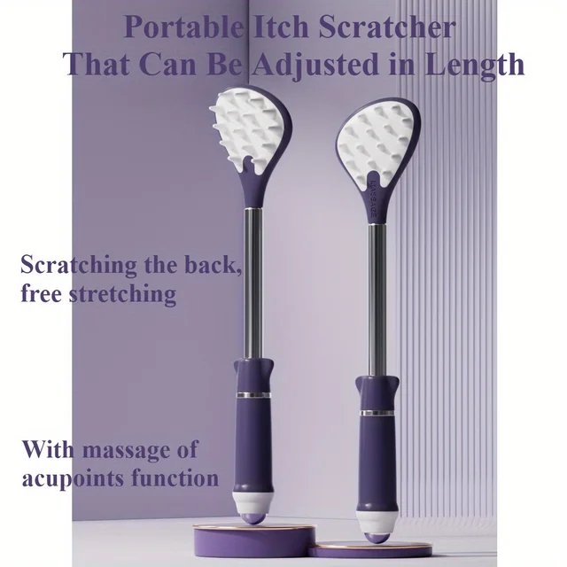 Tickle Scratch Itchy Scratch Portable Scratcher Telescopic Scalable Scratch Back Scratch Tool Portable Point Massage Stick 1