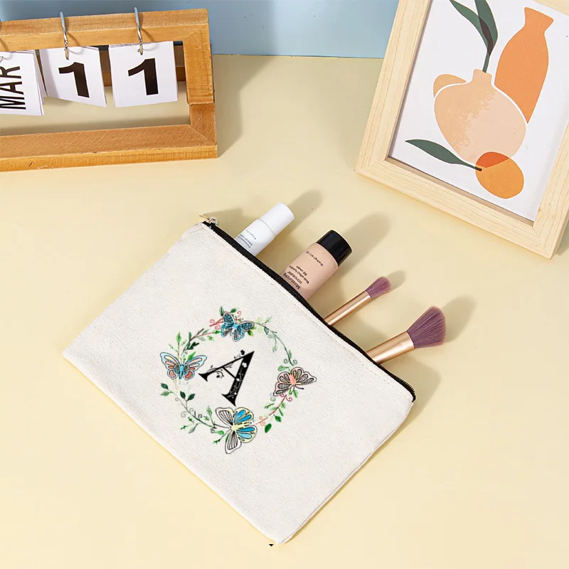 Canvas Travel Toiletry Bag Makeup Bags Cosmetic Holder Beauty Girls Lipstick Women's Cosmetic Bag Stationery Bag Zero Wallet