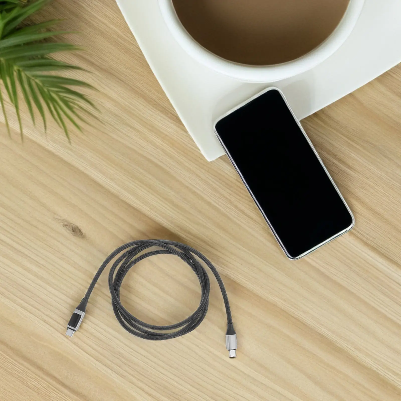 디지털 디스플레이 타입-C 충전 케이블 100W 고속 충전 USB-C 코드 휴대폰, 태블릿, 차량용 충전기와 호환 가능 고출력 LED