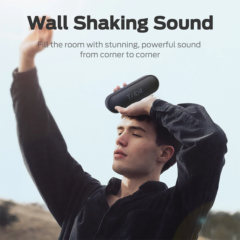 Tribit XSound Go 휴대용 블루투스 스피커, IPX7 방수, 더 나은 베이스, 24 시간 재생, 파티 캠핑 무선 스피커 AUX