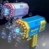 Children Outdoor Battle 40 Holes Rocket Launcher Handheld Portable Electric Automatic Bubble Gun LED Light For Boys And Girls 2