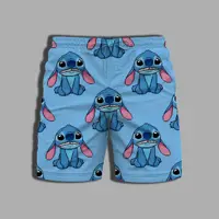 Sports Shorts Man Men's Clothing Disney Printing Gym Summer Pants Whole Swimsuit Stitch Beach Wear Male Bathing Suit Swim Women 1