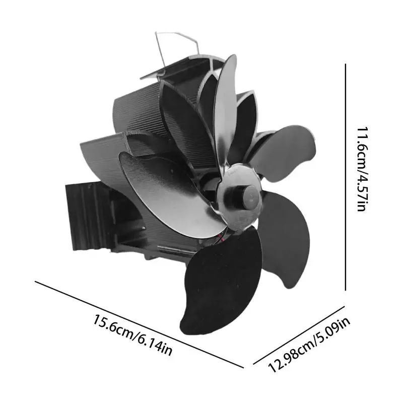 Heat Powered Wood Stove Fan Heat Powered Stove Fan 5 Leaves Heater Silent For Home Wood Log Burner Fireplace