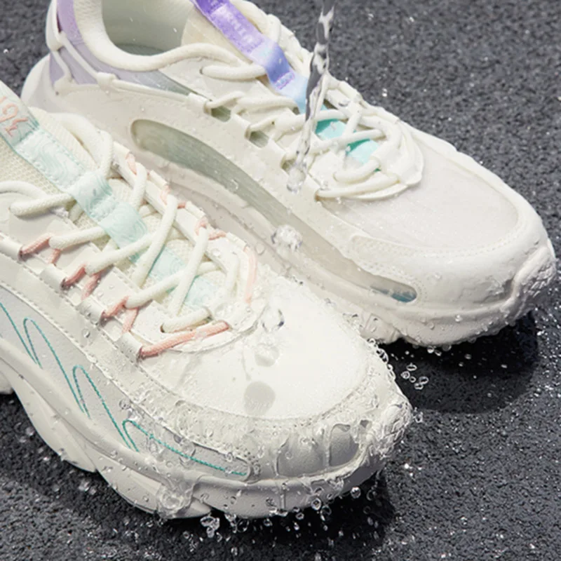 361 Degrees Enchanted Women Running Shoes Leather Anti-Splashing Shock Absorbing Non-Slip Cushioning Female Sneakers 682332211F